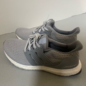 Light grey Adidas ultra boost running shoe. Size 7.5